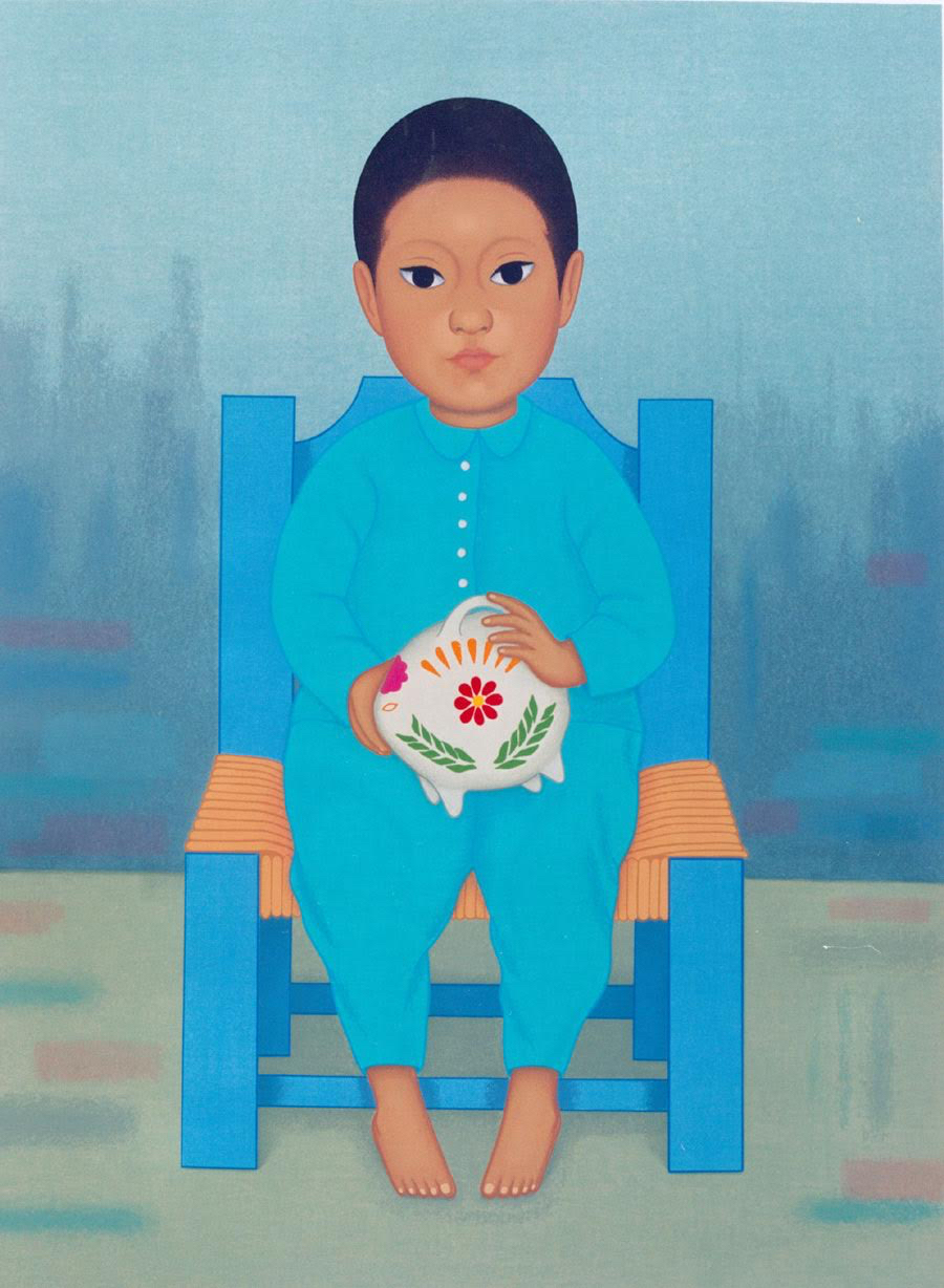 Mexican Children by Gustavo Montoya. Serigraphs. Alcancía